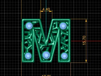 SIMPLE ALPHABET L PENDANT 3D PRINTABLE MODEL  3D print model