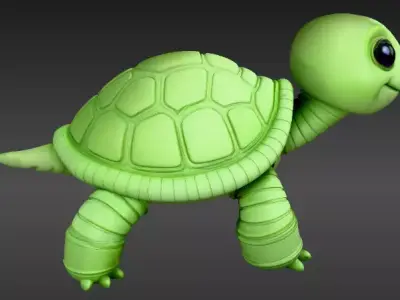 Baby Turtle Cute Articulated Tortoise 3D Print Model 3D print model