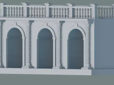 Arched doorway Arcade render 3D print model