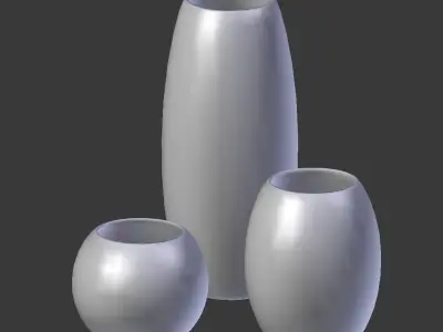 Modern Decor Vase Set 3D model
