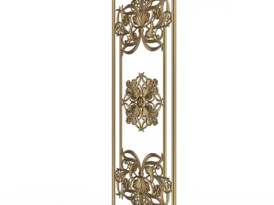 Boiserie Carved Decoration Panel 012 Low-poly 3D model