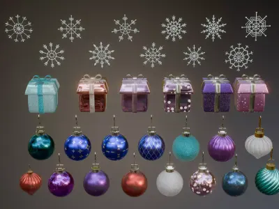 Realistic Christmas Decoration Mega Pack - 32 assets 3D model