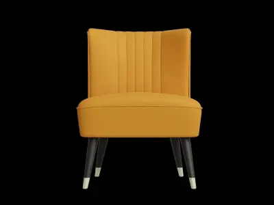 Contemporary Velvet Upholstered Accent Chair 3D model