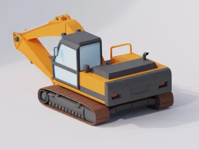 Low Poly Excavator Low-poly 3D model