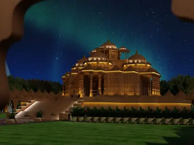 A Hindu Temple Akshardham Mandir Delhi 3D model