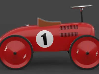 Retro Push Car 3D model