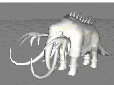 Animal - Fantasy mammoth Low-poly 3D model