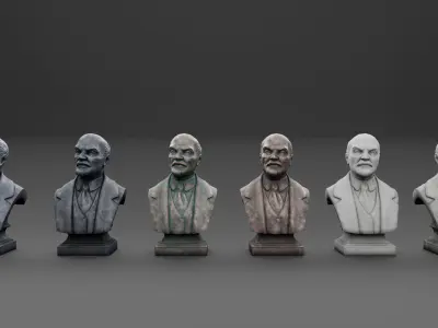 Lenin Bust Low-poly 3D model