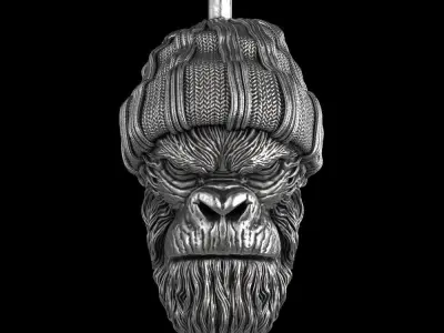 Animal Pendant jewelry Gangster monkey vol1  3D print model