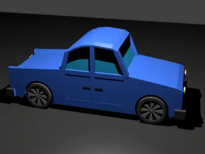 lowpoly cartoon car pack Free low-poly 3D model