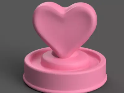 Heart Button 3D Model Cute Desk Table Decoration STL 3D print model