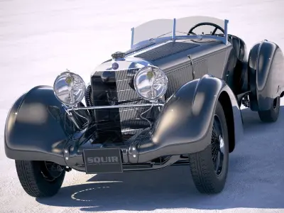 Mercedes 710 SSK Trossi Roadster 1930 bonneville 3D model