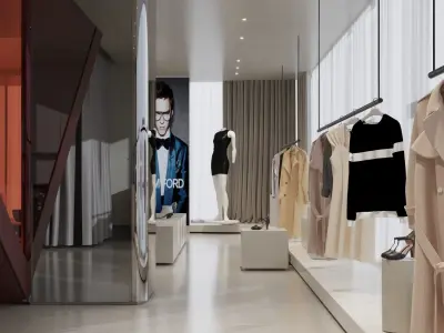 LUXURY BRAND STORE FULL 3D SCENE 3D model