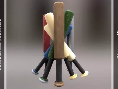 Baseball bat Collection 3D model