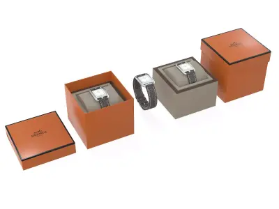 Hermes Cape Cod Watch and Box Low-poly 3D model