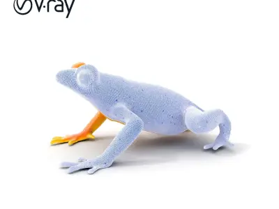 Vibrant Orange Frog Model Pack Low-poly 3D model