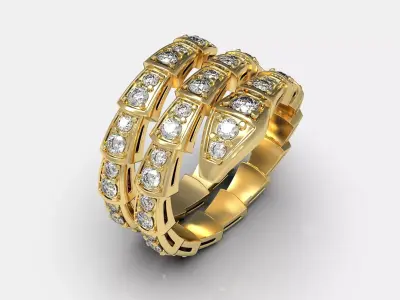 BVLGARI snake diamonds ring 3D print model