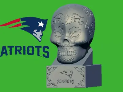 NFL NEW ENGLAND PATRIOTS SUGAR SKULL STATUE - 3D PRINT 3D print model