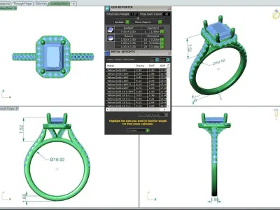 Engagement ring Mia radiant 3D print model