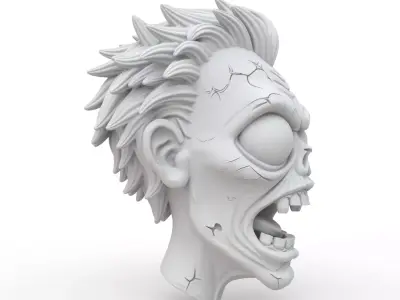 Zombie Head 3D Print Model 3D print model