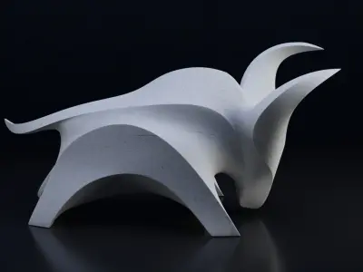 Modern abstract bull sculpture 017 3D model