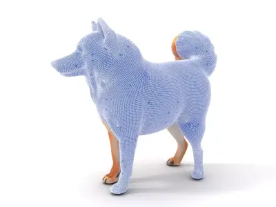 Shiba Inu Fur model pack Low-poly 3D model