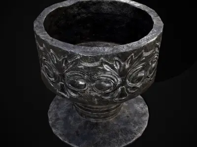 Short Medieval Goblet Low-poly 3D model