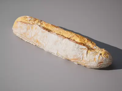 Baguette with olives 5K triangles 4K PBR textures Low-poly 3D model