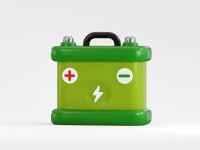 Accumulator car battery Low-poly 3D model