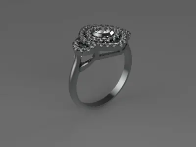 RING WITH GEMS STONES EZA 002 Free 3D print model
