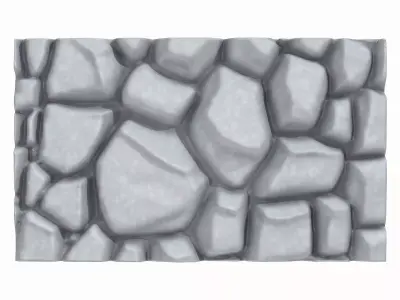 Aged Weathered Stone Wall Prop 3D model