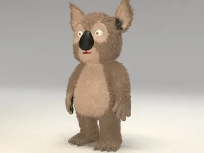 Cartoon koala Low-poly 3D model