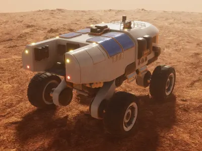 Mars cargo rover Unity asset Low-poly 3D model