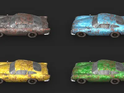 Old Rusty Car 001 - Aston Martin DB5 1964 3D model