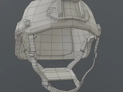 Low Poly PBR Helmet military Low-poly 3D model