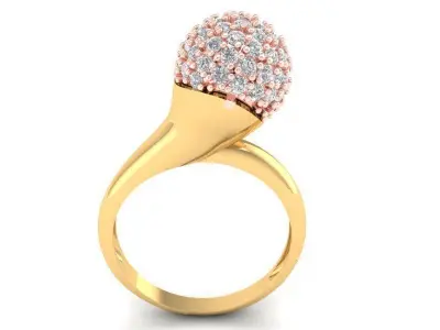 Luxury Dome Pave Diamond Ring for Women 354 3D print model