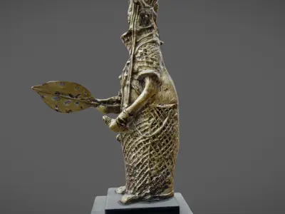 Oba Akenzua Bronze Statue Low-poly 3D model