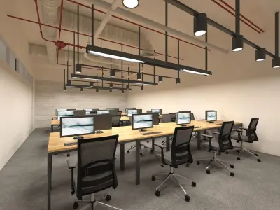 OFFICE with desks and chairs 3D model