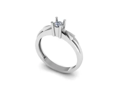 solitair ring for daimonds 3D print model