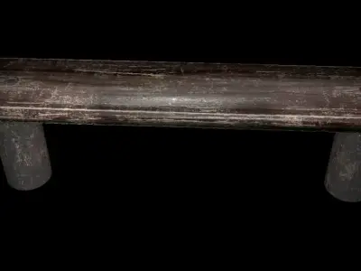 Old wooden bench low poly Free low-poly 3D model