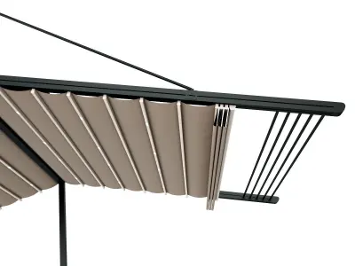 Motorized Pergola 3a weathered black steel 3D model