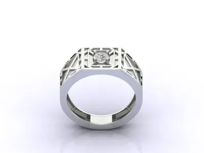 Print Ready STL 3DM  Gents Rings Diamond Men Ring  3D print model 126
