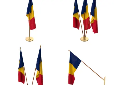 Chad Flag Pack 3D model