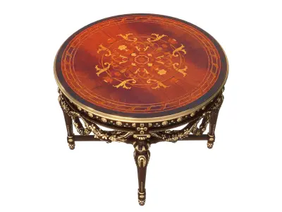 Classic figured center table by Modenese 3D model