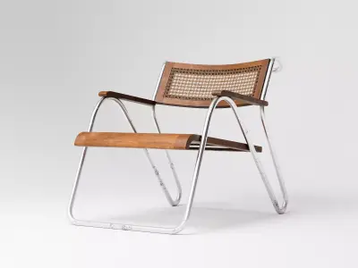 Tubular Steel Armchair Low-poly 3D model