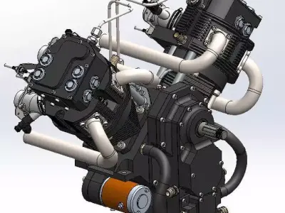 V Shaped Engine V Twin  3D model