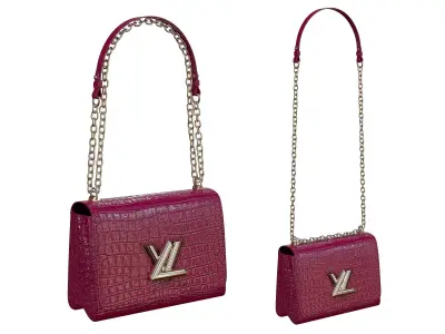 Louis Vuitton Bag Twist Crocodile Purple 3D model