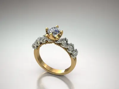 engagement ring 3D print model 8