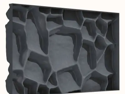 Layered Limestone Barrier Detailed Mesh 3D model