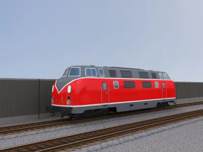 Diesel Locomotive 1 Low-poly 3D model